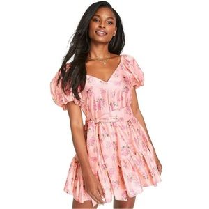 LoveShackFancy for Target Cecile Pink Melon Puff Sleeve Dress Size 0 New